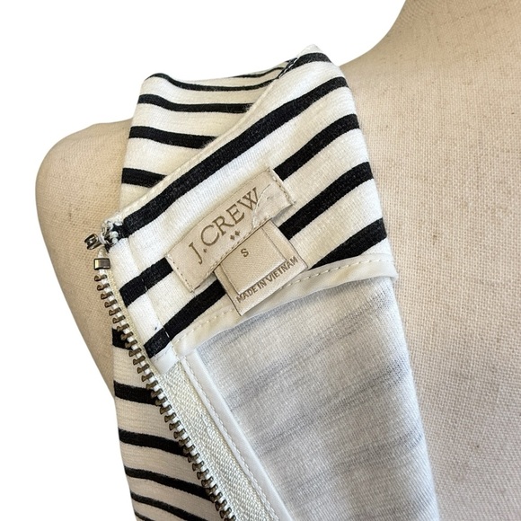 J. Crew Black and Off- White Striped Sleeveless Dress. Size S #1800 - Picture 5 of 6